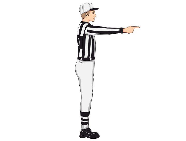 Basketball Referee Signals Out of Bounds