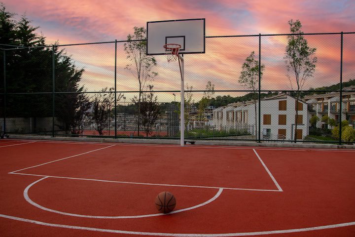 red-basketball-court